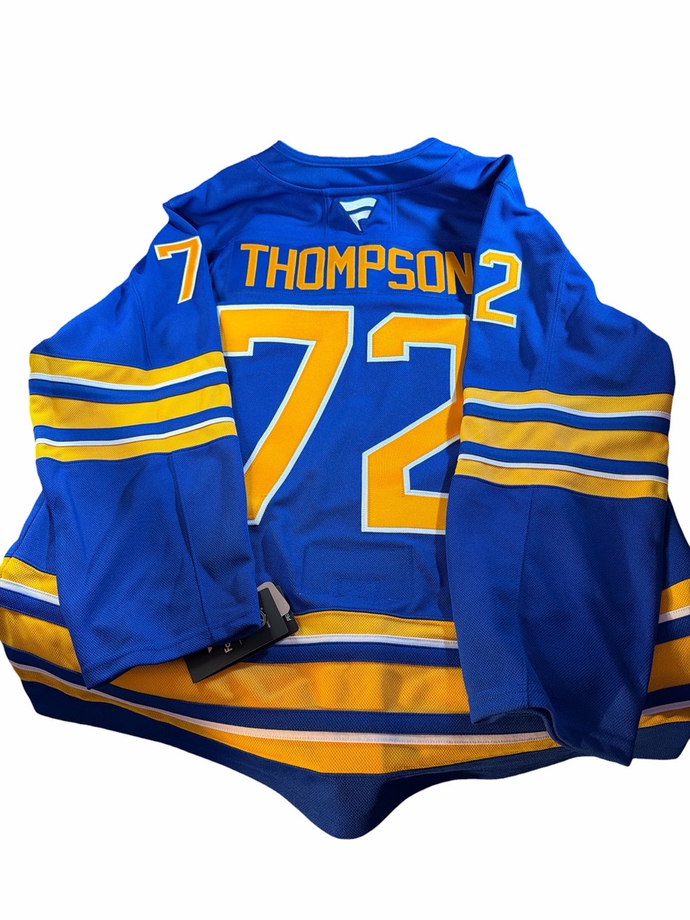 BNWT Buffalo Sabres Tage Thompson Fanatics Premium Game Jersey Size 56 XXL Blue - Picture 2 of 2